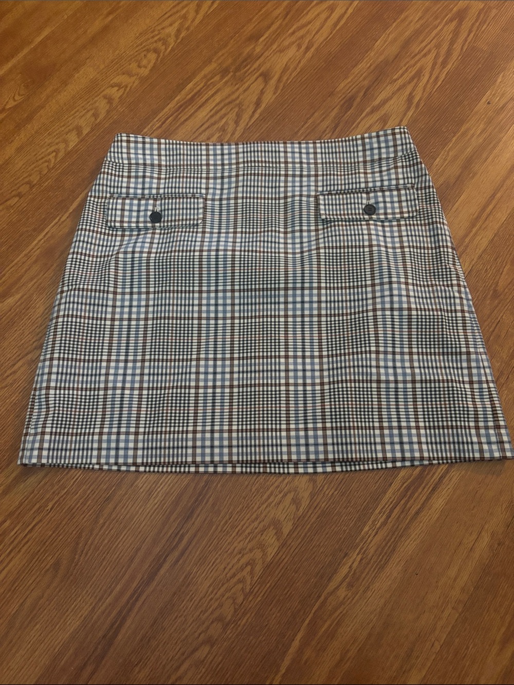 LOFT outlet Skirt in Black, White & Tan - Classic Check